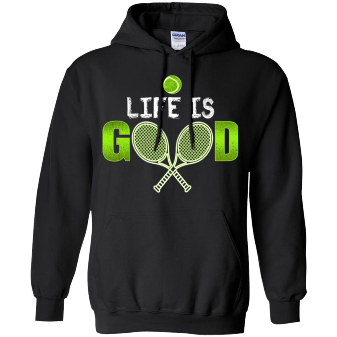 Tennis Lovers T-shirt Life Is Good Black