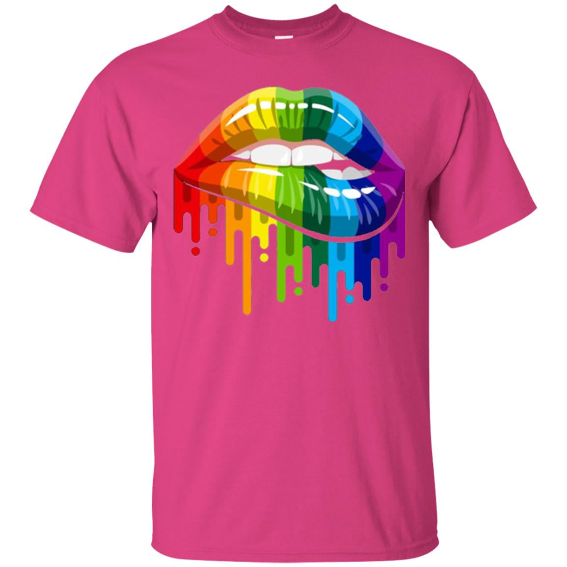 Rainbow Lips Pride Lgbt T-shirt Heliconia