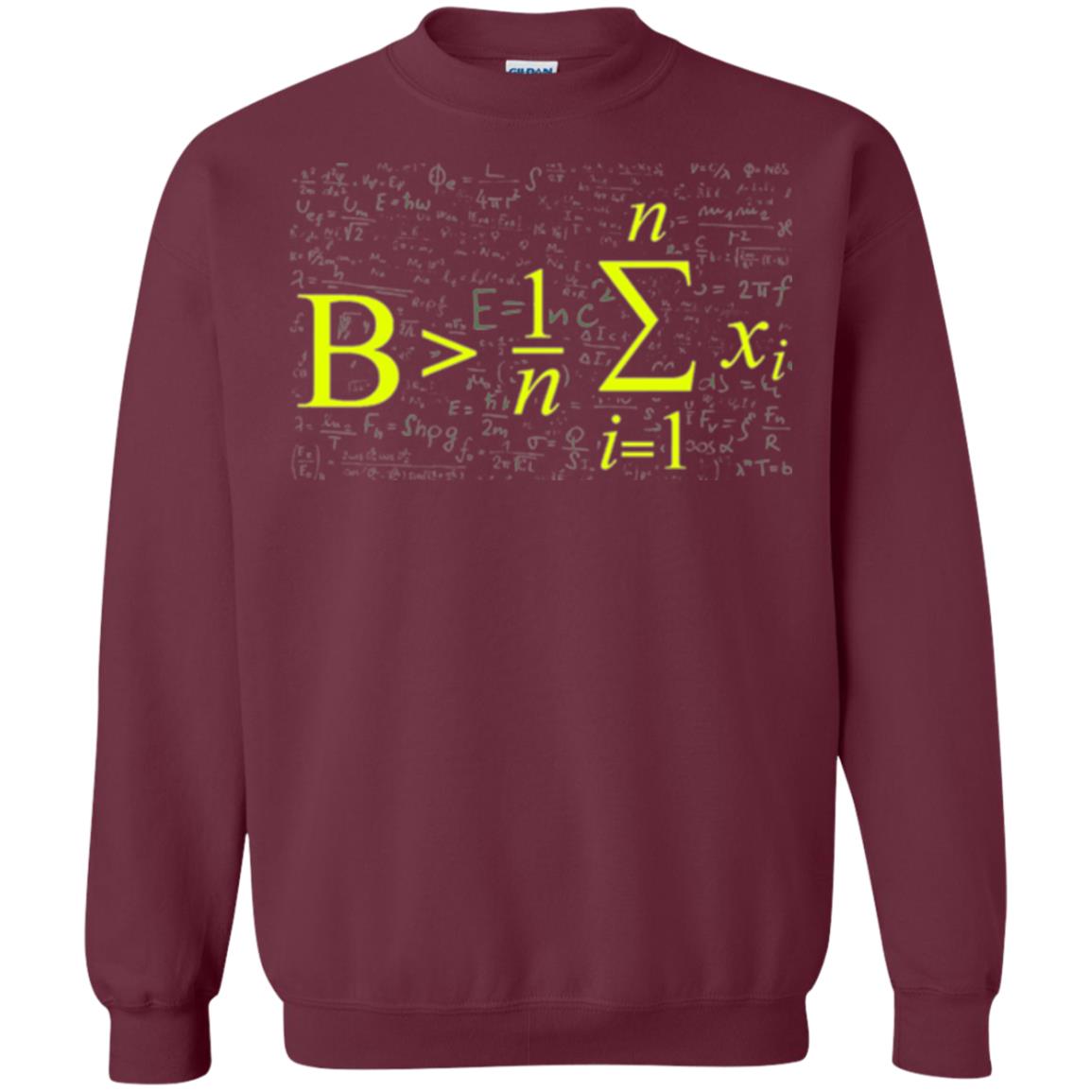 Be Greater Than Average Funny Math Lovers T-shirt Maroon