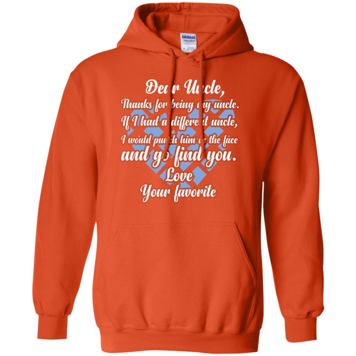 Dear Unclethank For Being My Uncle Family T-shirt Orange