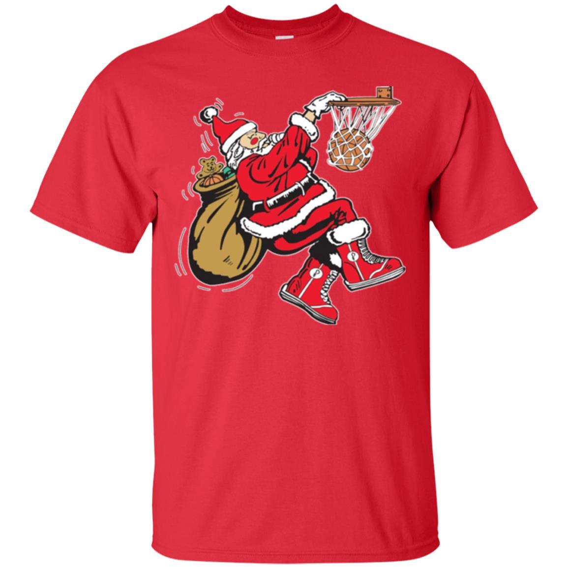 Christmas T-shirt Basketball Santa Claus Red