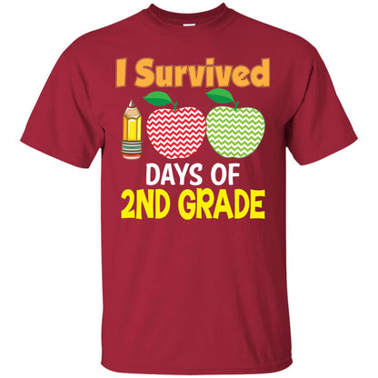 Kindergarten T-shirt I Survived 100 Days Of 2nd Cardinal