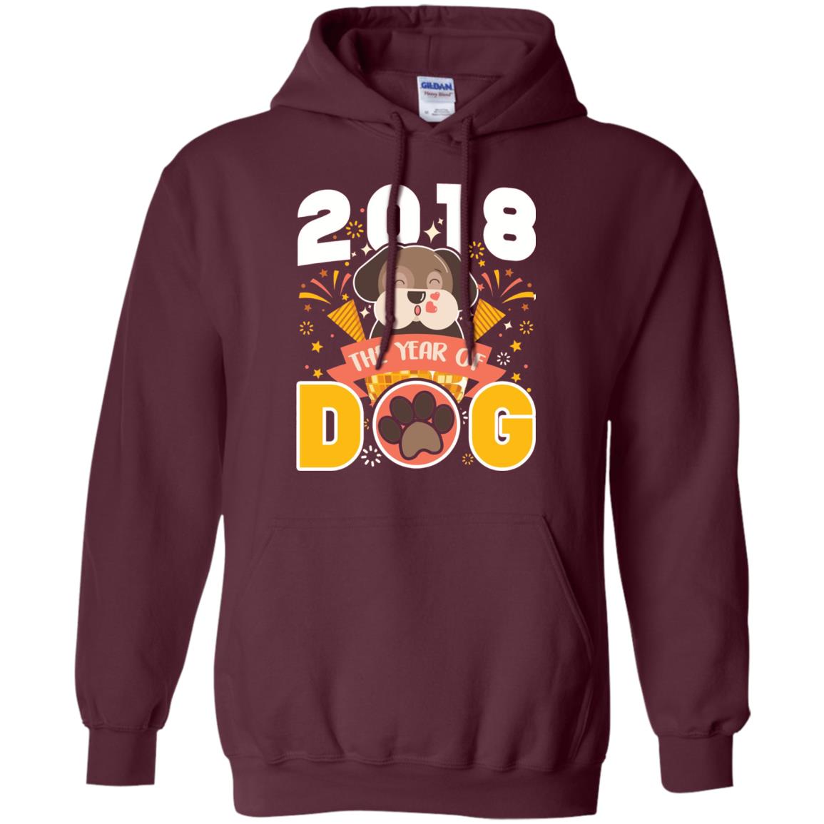 Funny Chinese New Year T-shirt 2018 The Year Of Dog Maroon