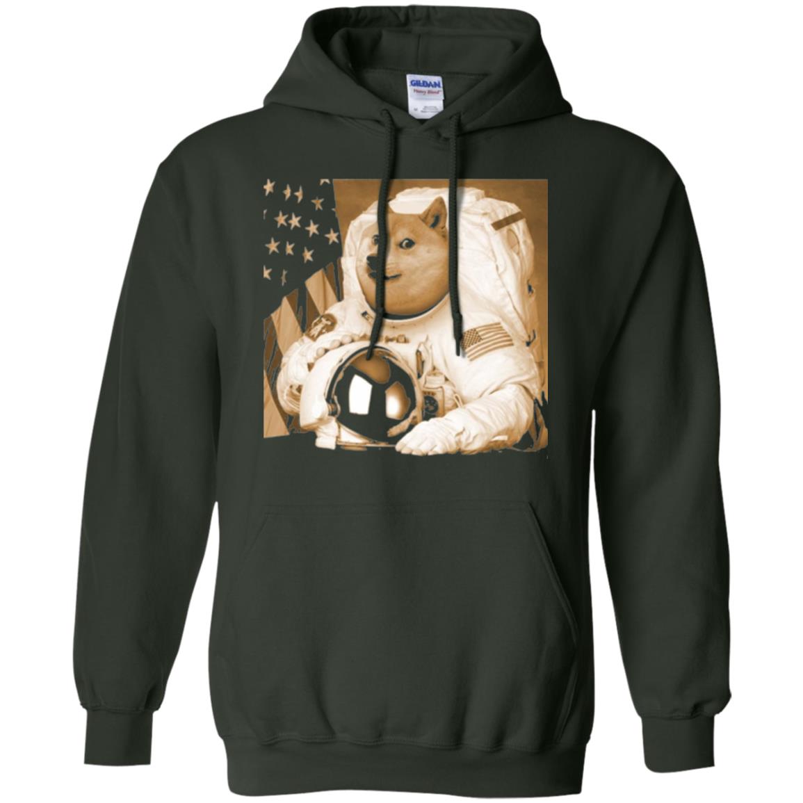 Astronomy T-shirt Dogecoin Moon Astronaut Crypto Forest Green