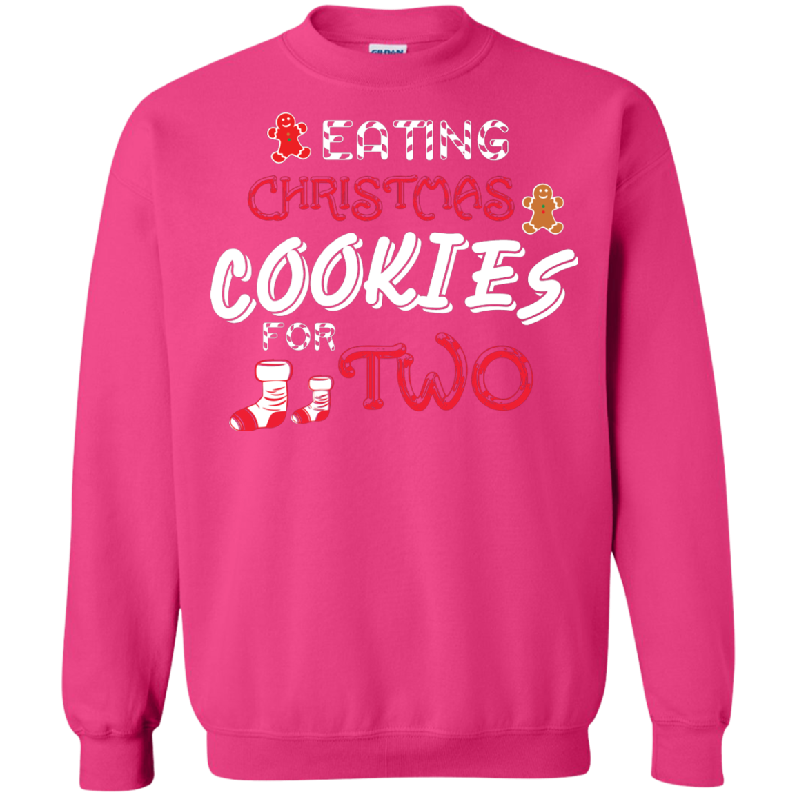 Christmas T-shirt Eating Christmas Cookies For Two Heliconia