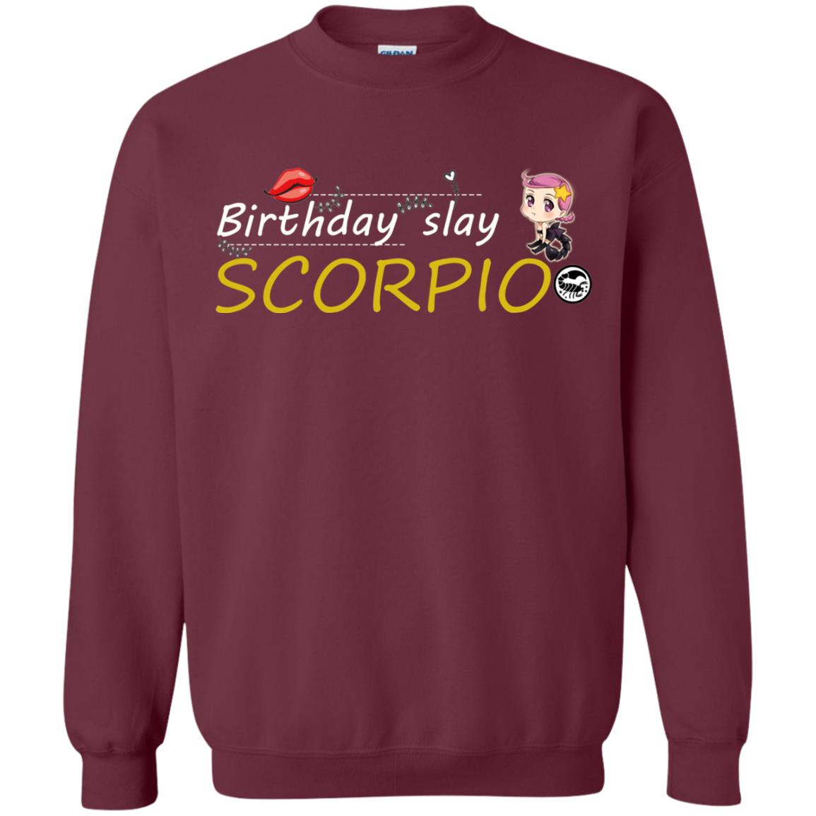 Cute Scorpio Girl Birthday Lip Slay T-shirt Maroon