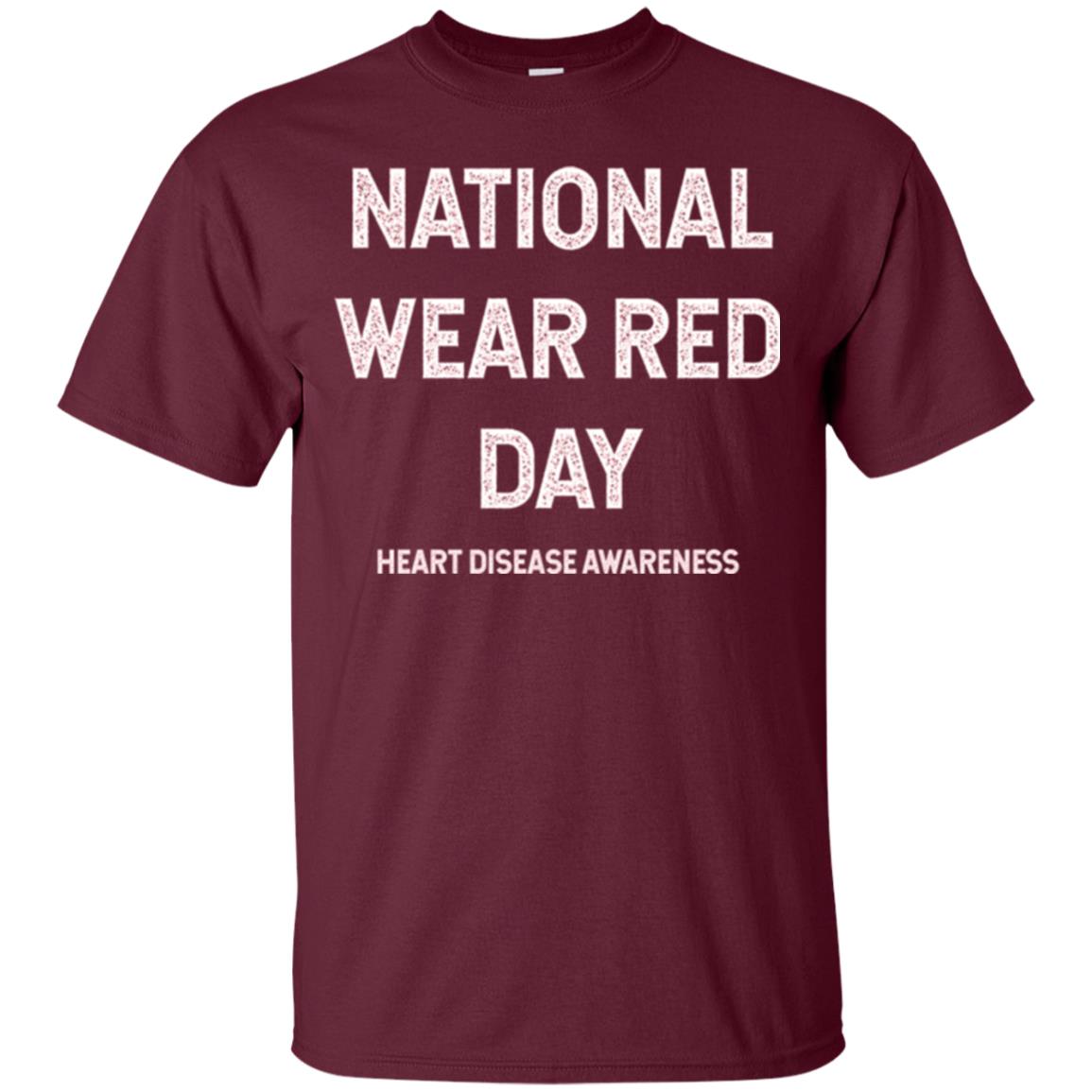 Heart Disease Awareness T-shirt National Wear Red Day Maroon