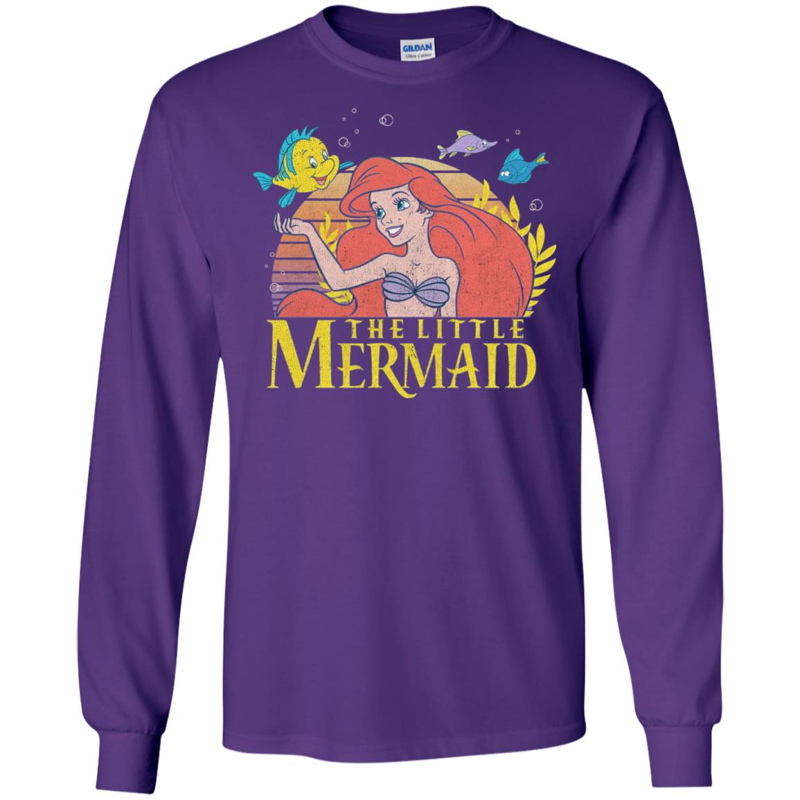 Cartoon T-shirt Mermaid Ariel Flounder Purple