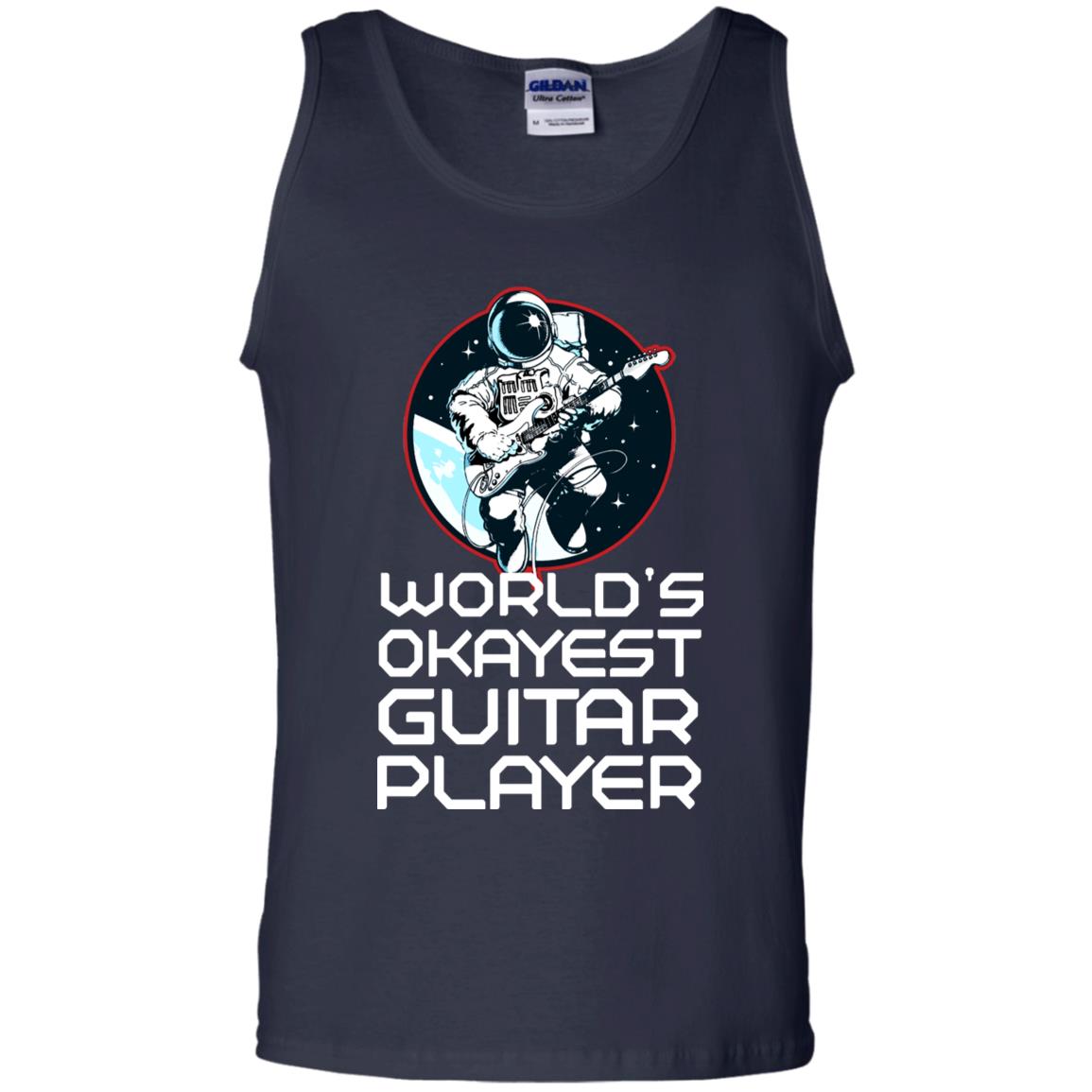 World's Okayest Guitar Player Guitarist Gift Shirt Navy
