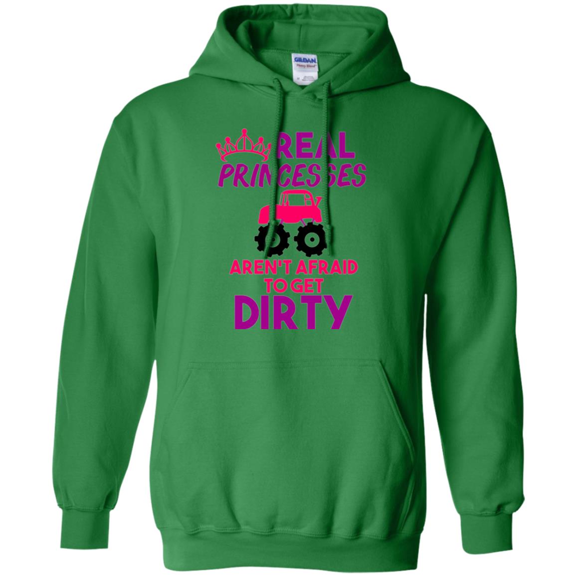 Monster Truck Girl T-shirt Real Princesses Get Dirty Irish Green