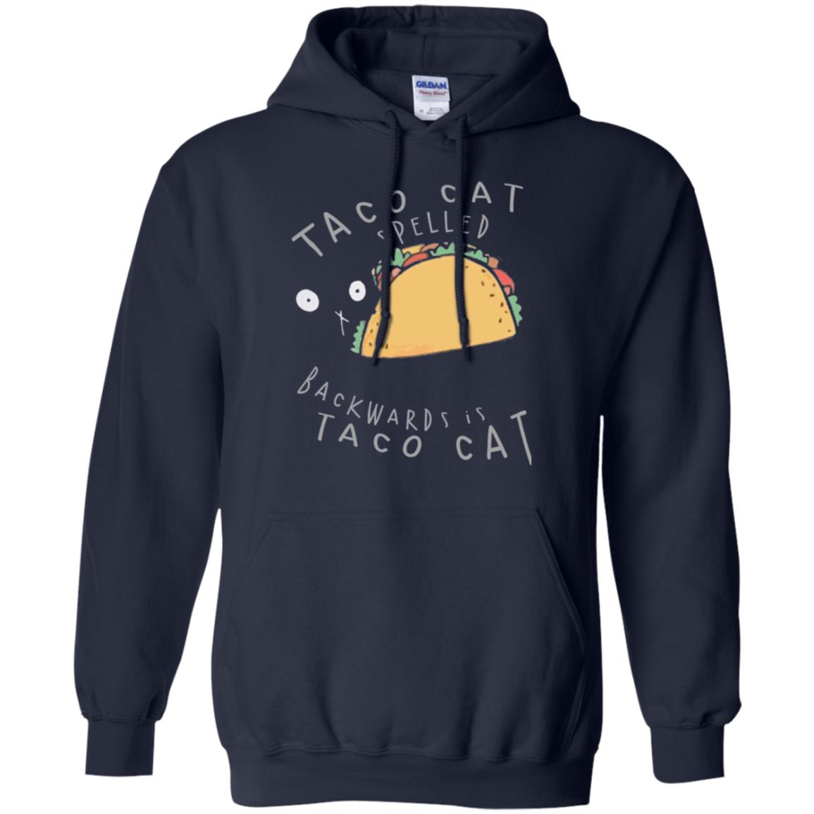 Cat Lovers T-shirt Taco Cat Spelled Backward Is Taco Cat Navy