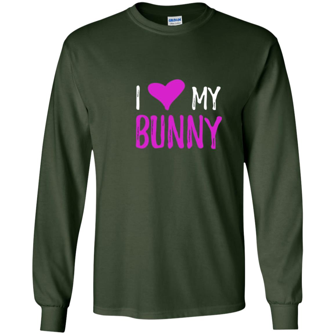 Bunny Rabbit Mom Shirt I Love My Bunny Forest Green