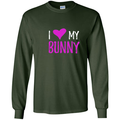 Bunny Rabbit Mom Shirt I Love My Bunny Forest Green