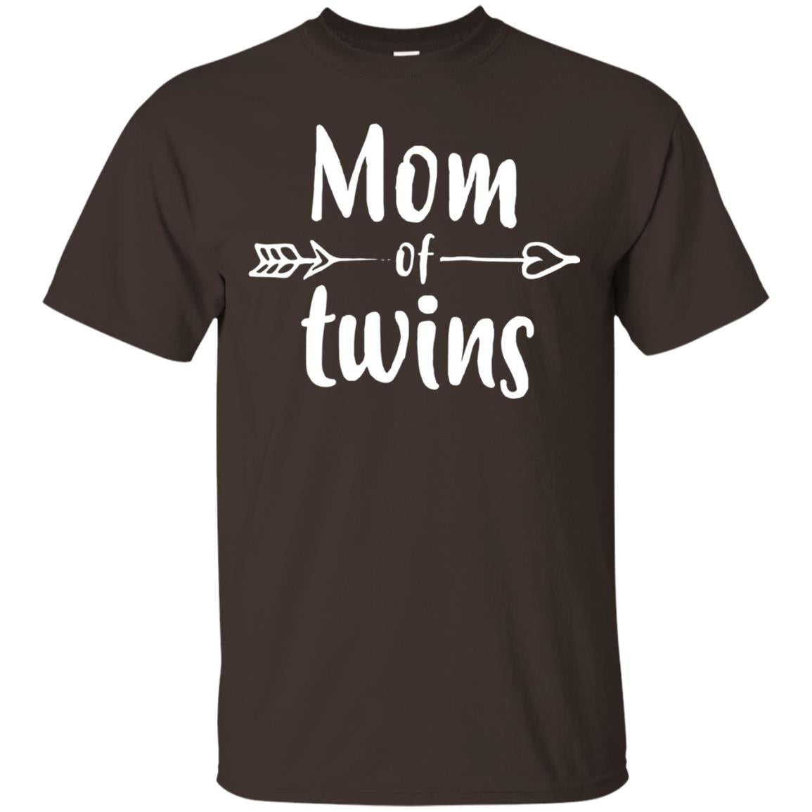 Mom Of Twins Mother's Day Mommy T-shirt Dark Chocolate