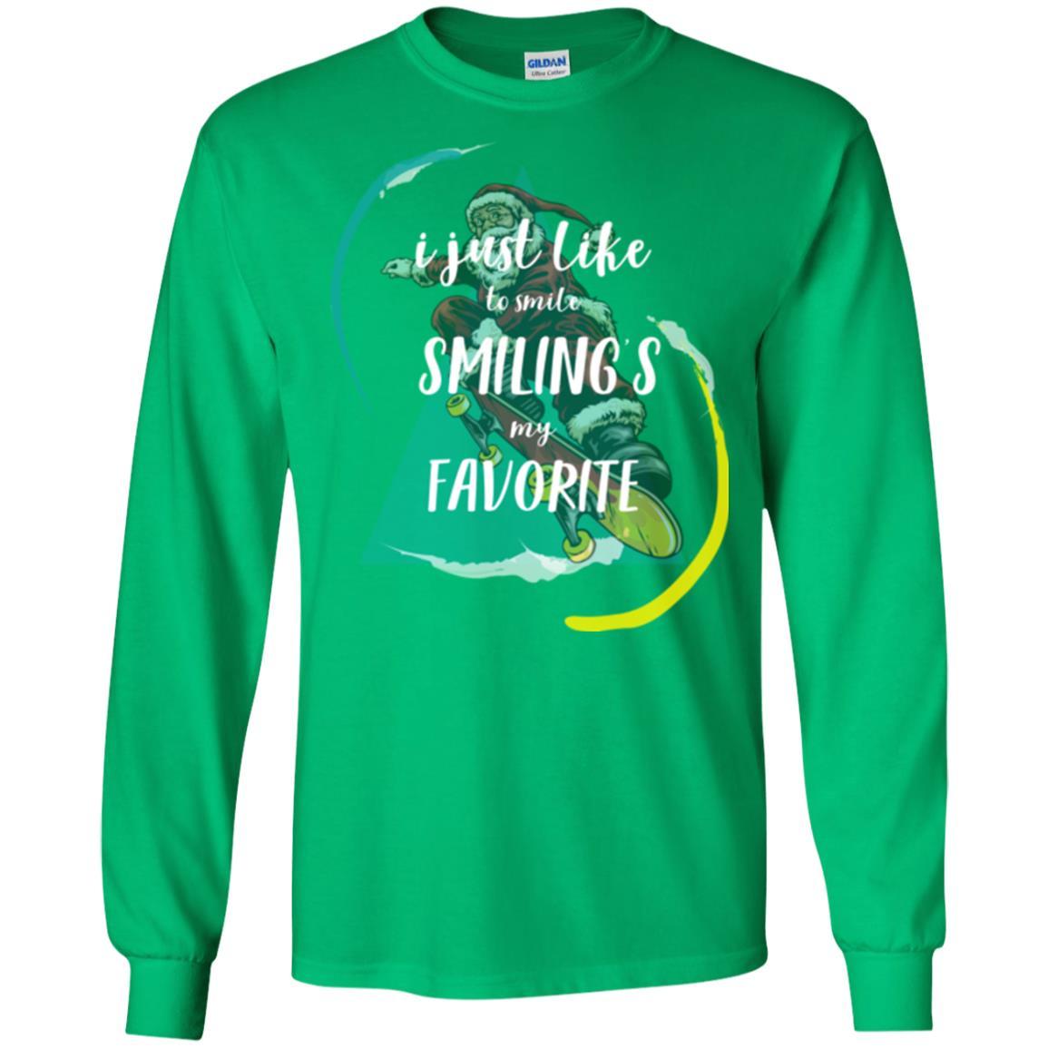 Christmas T-shirt I Just Like To Smile Smiling My Favorite Irish Green