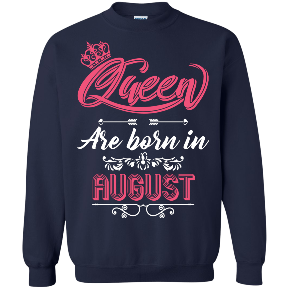 Brithday T-Shirt Queen Are Born In August Navy