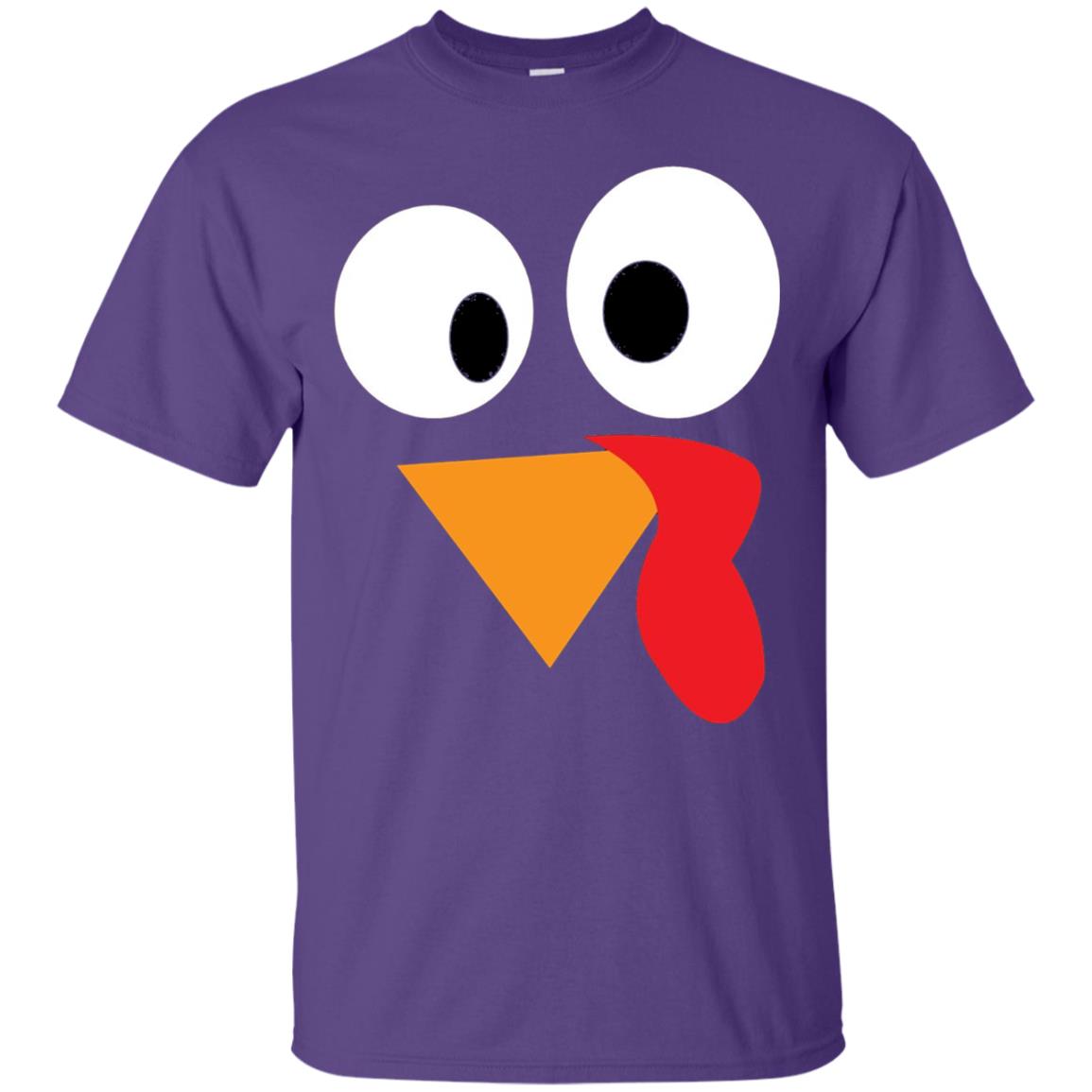 Happy Thanksgiving Funny Turkey Face T-shirt Purple