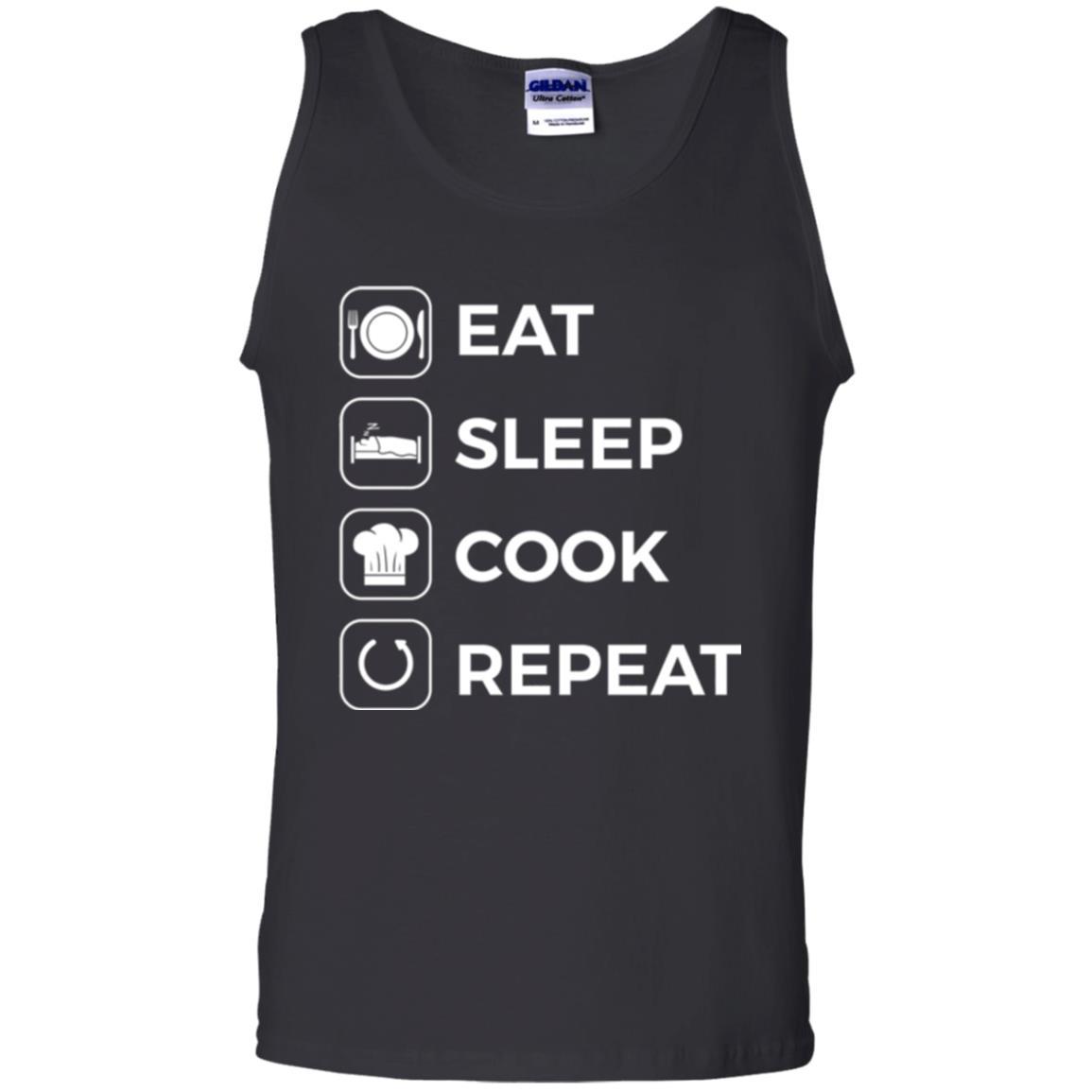 Chef T-shirt Eat Sleep Cook Repeat T-shirt Black