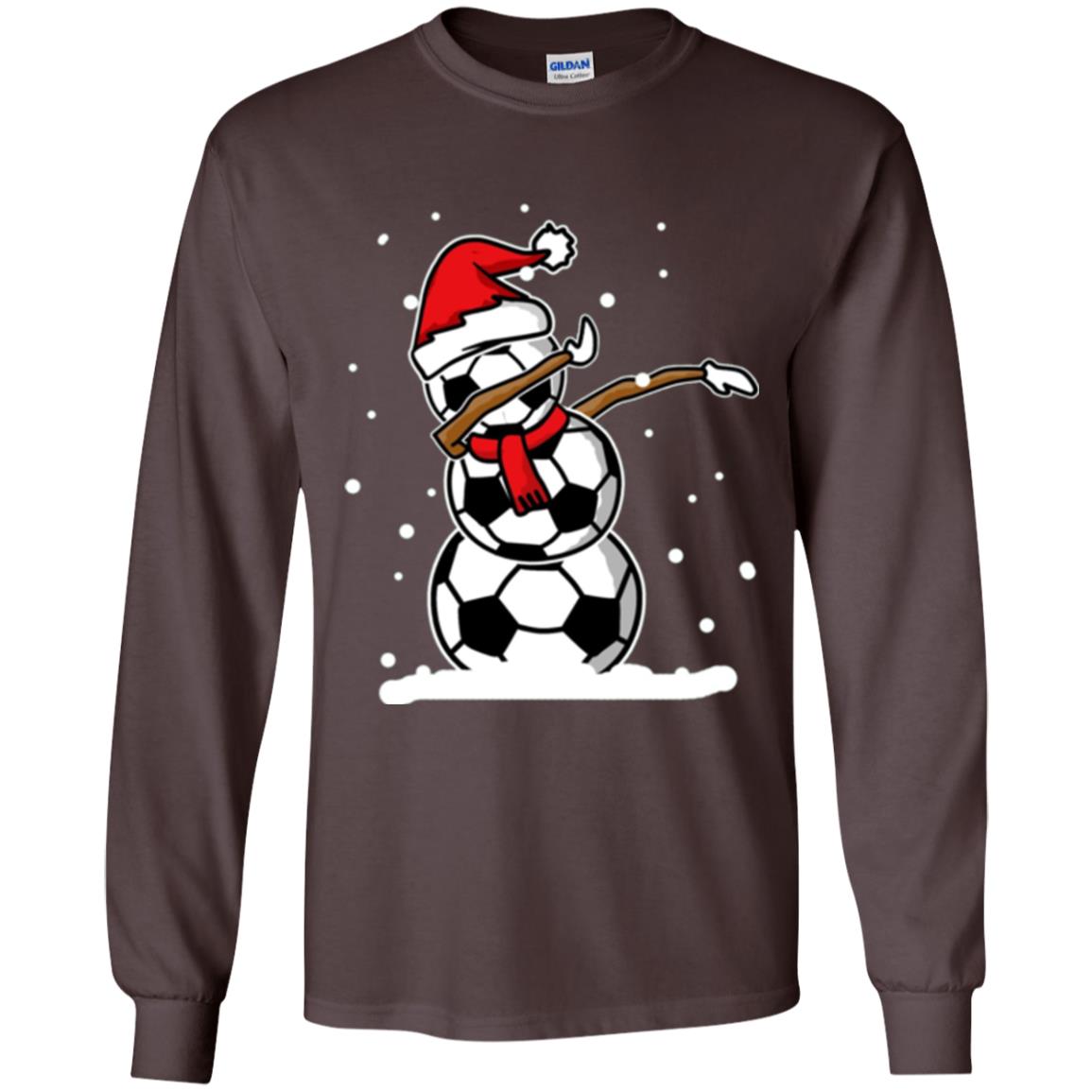 Christmas T-shirt Dabbing Snowman Ball Dark Chocolate