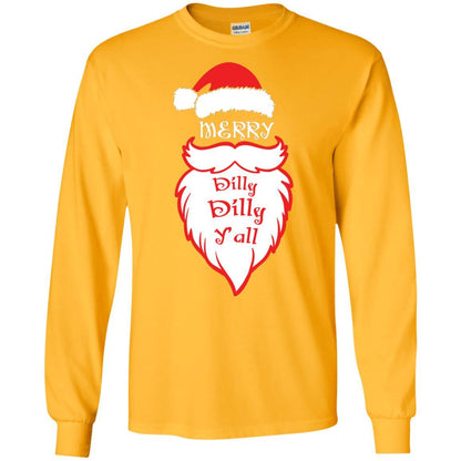 Christmas T-shirt Merry Dilly Dilly Y'all Gold