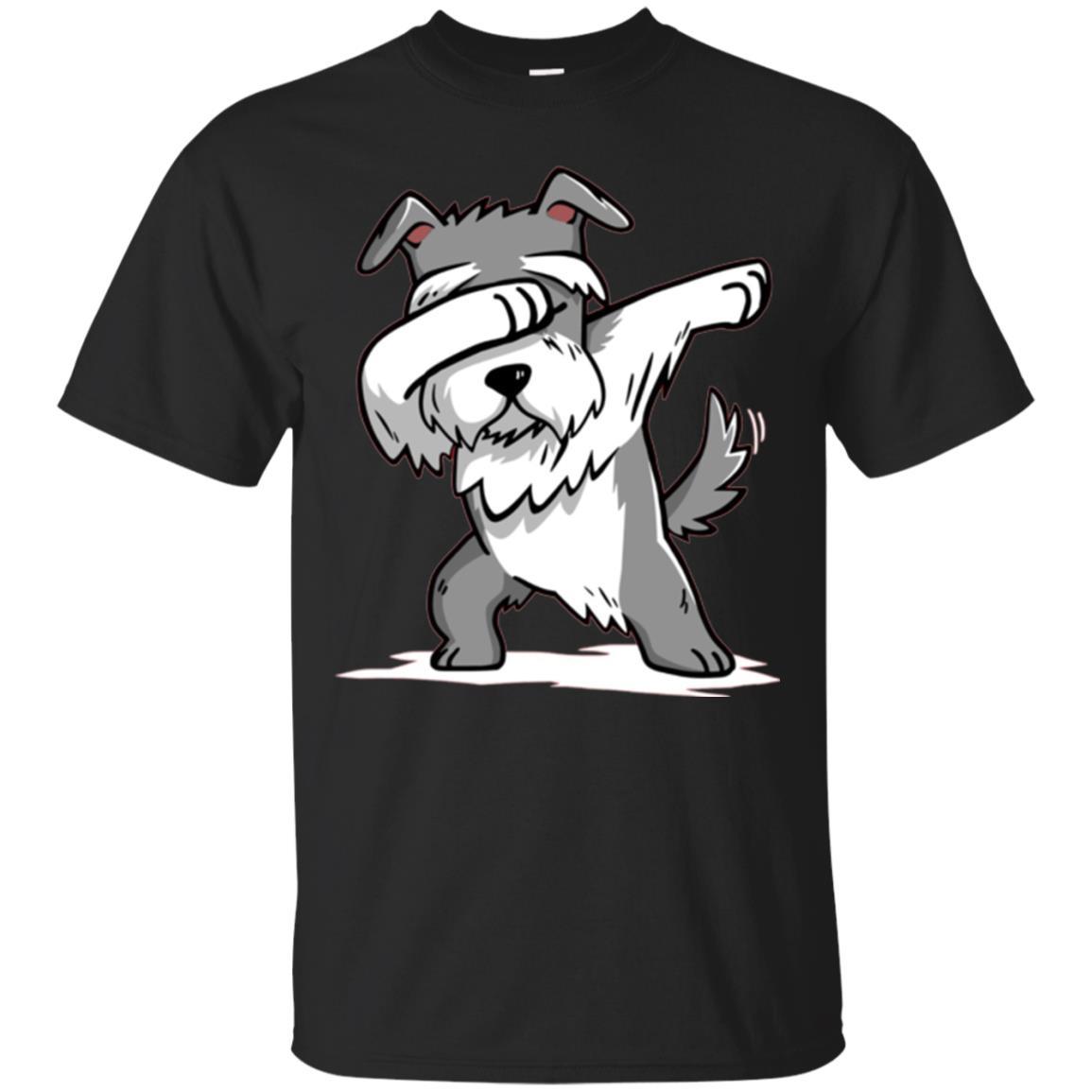 Dog Lover T-shirt Miniature Schnauzer Cute Dabbing Black