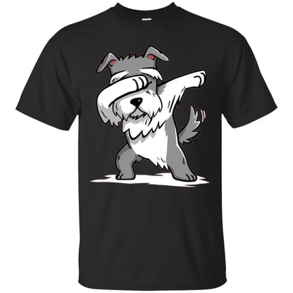 Dog Lover T-shirt Miniature Schnauzer Cute Dabbing Black