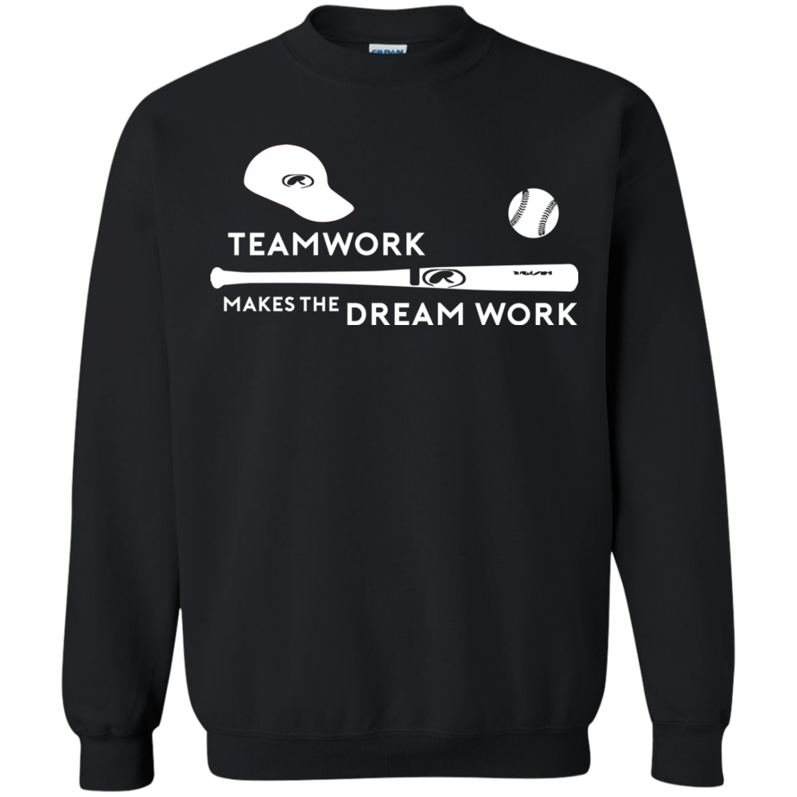Baseball T-shirt Teamwork Makes The Dream Work Black