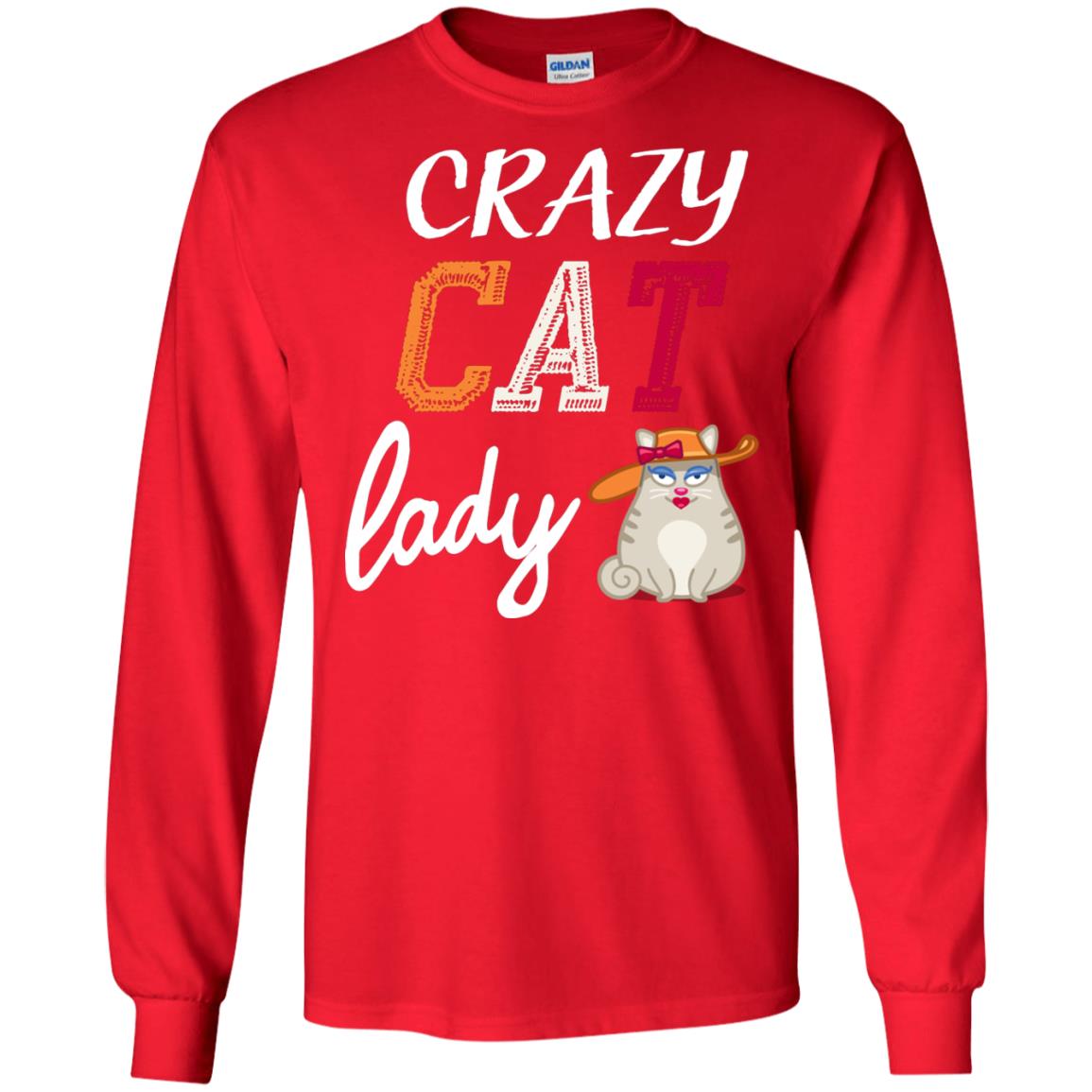 Crazy Cat Lady Chicken Shirt For Girls Womens Red