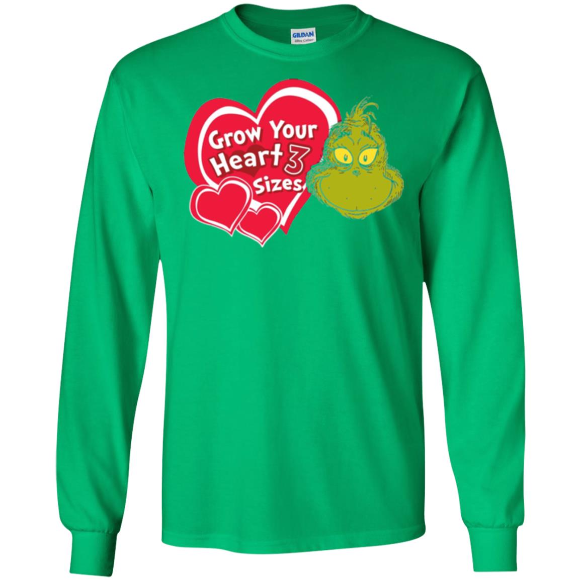 Dr. Seuss Grinch T-shirt Grow Your Heart 3 Sizes Irish Green