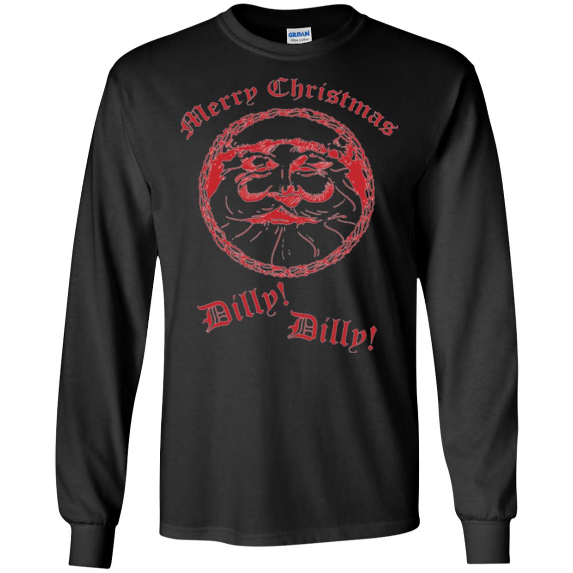 Christmas T-shirt Santa Merry Christmas Dilly Dilly Black
