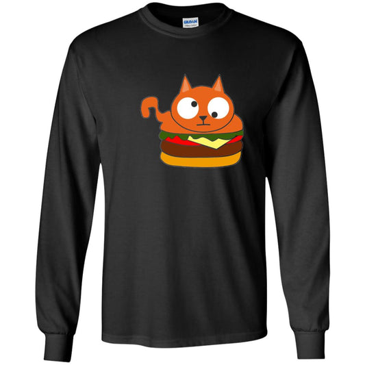 Chibi Kitty Burger Kawaii Cat Lovers Shirt Black
