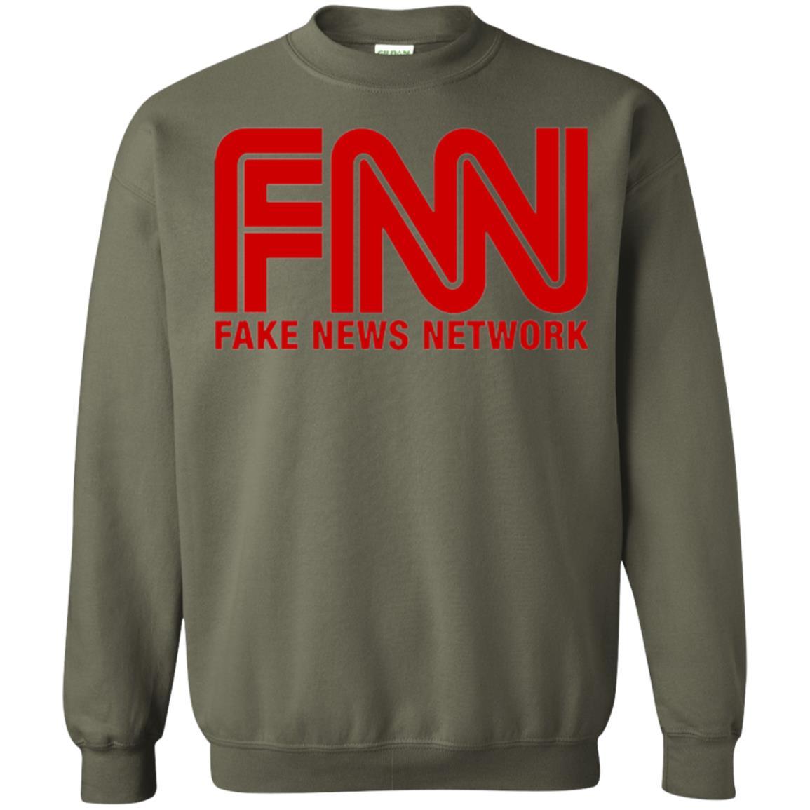 Anti Trump T-shirt Fnn Fake News Network T-shirt Military Green