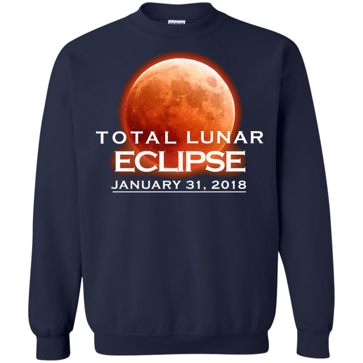 Lunar Eclipse T-shirt January 31, 2018 Graphic T-shirt Navy