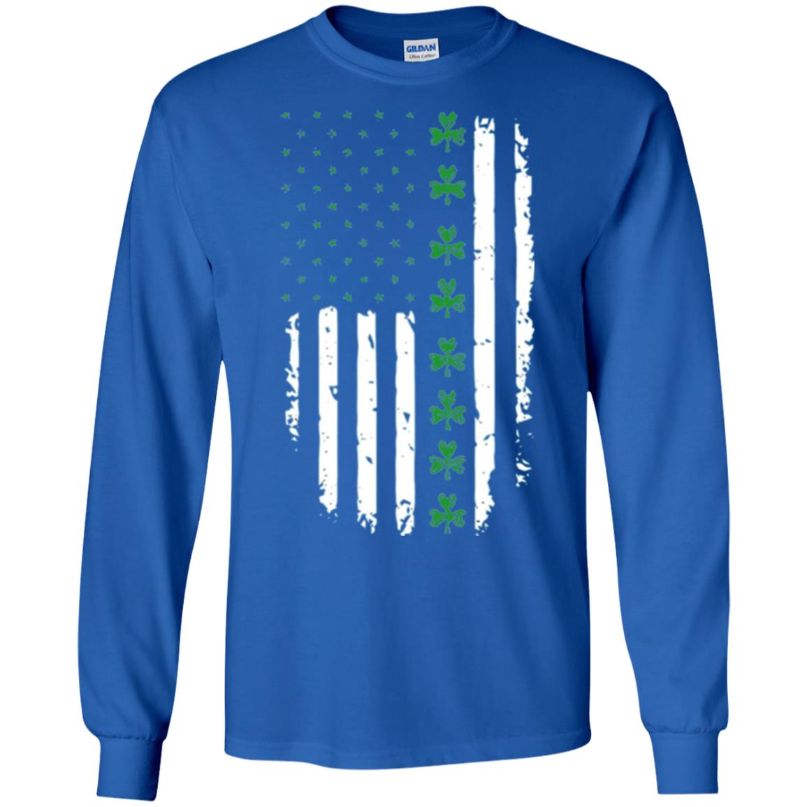 Irish American Flag St. Patrick_s Day T-shirt Royal