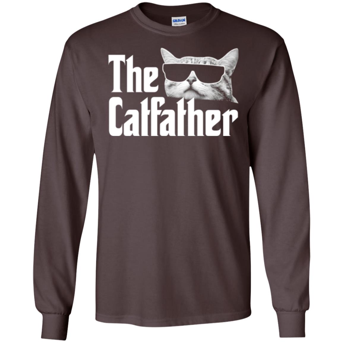 Funny Gift Shirt For Cat Daddy The Catfather T-shirt Dark Chocolate