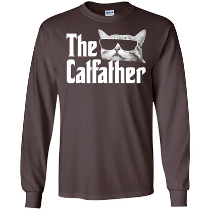 Funny Gift Shirt For Cat Daddy The Catfather T-shirt Dark Chocolate