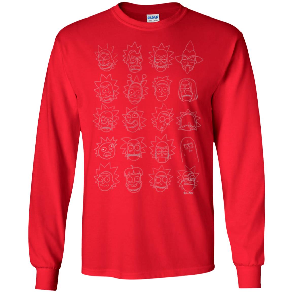 Movie T-shirt The Many Faces Of Rick Red