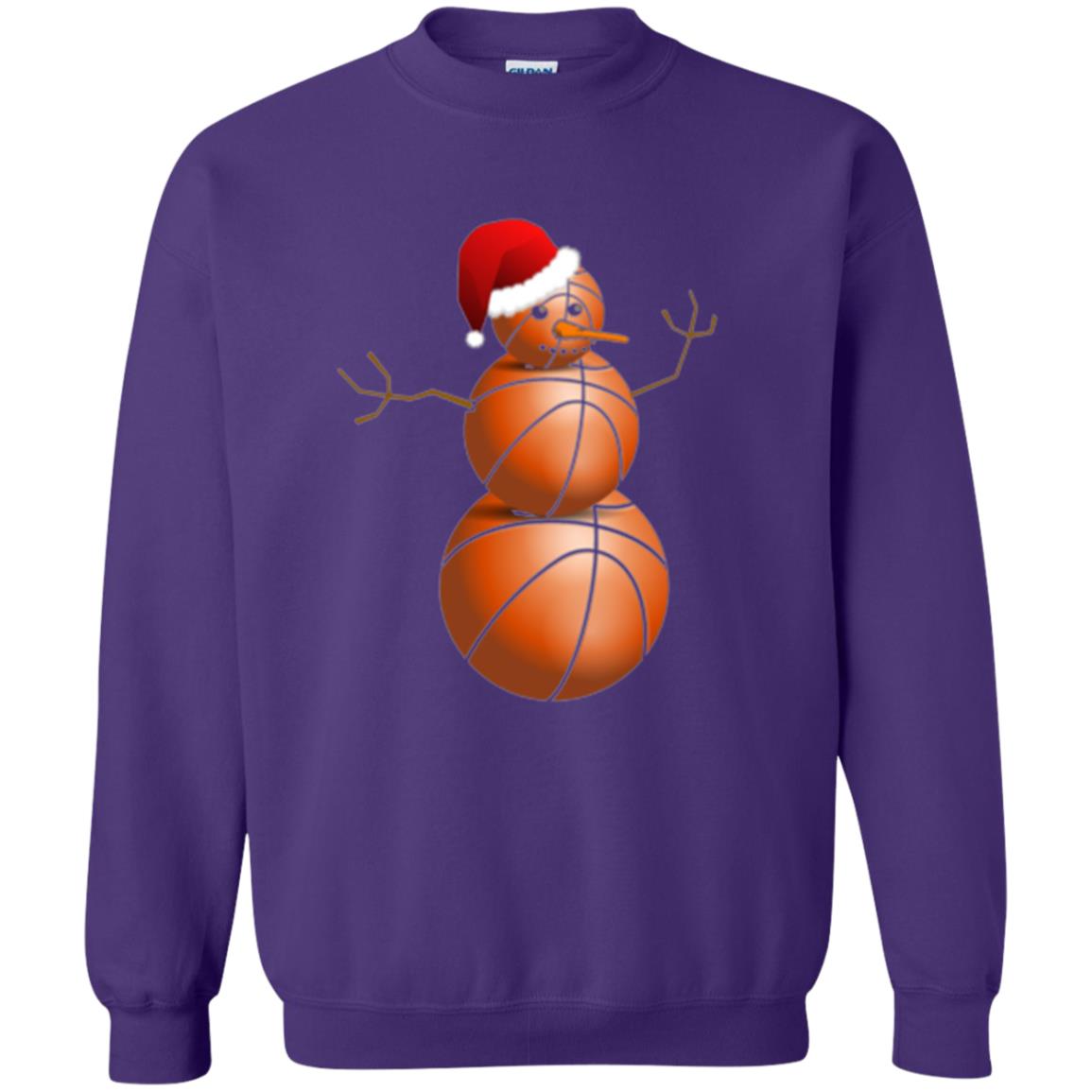 Christmas T-shirt Basketball Snowman Purple