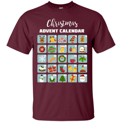 Christmas Calendar December 2018 Gift Shirt Maroon