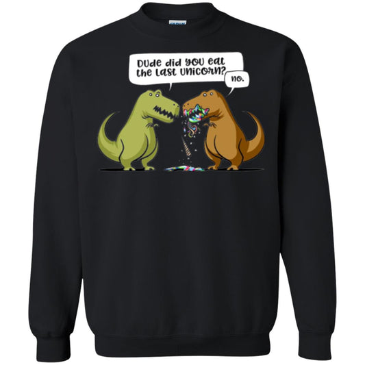 Dinosaur T-shirt Dude Did You Eat The Last Unicorn Black