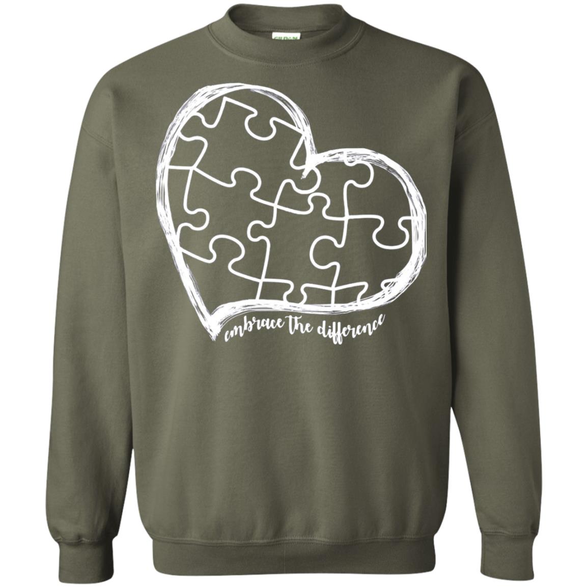 Autism Awareness Embrace Differences Shirt Military Green