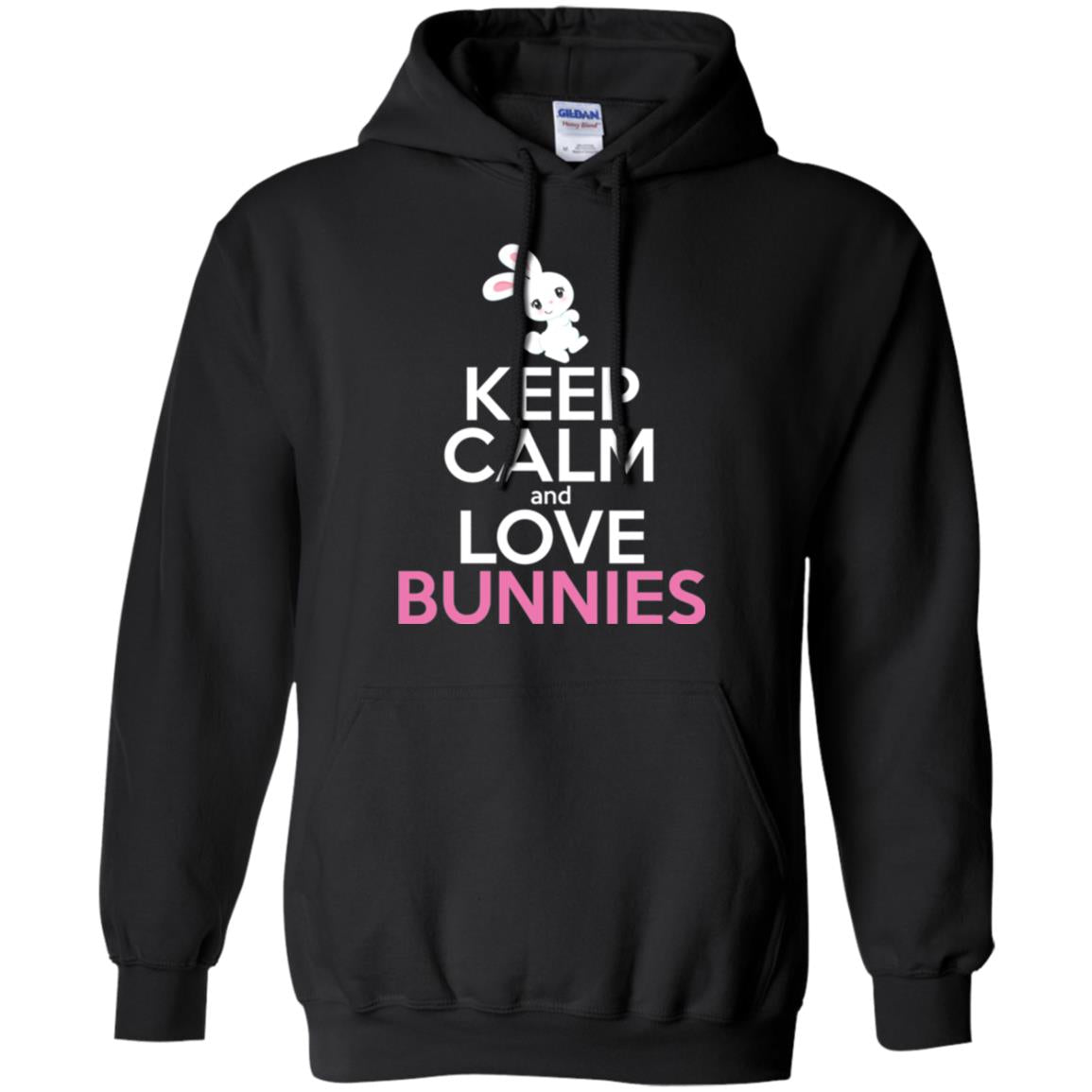 Bunny T-shirt Keep Calm And Love Bunnies Black