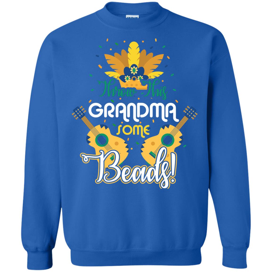 Mardi Gras T-shirt Throw This Grandma Some Beads Royal