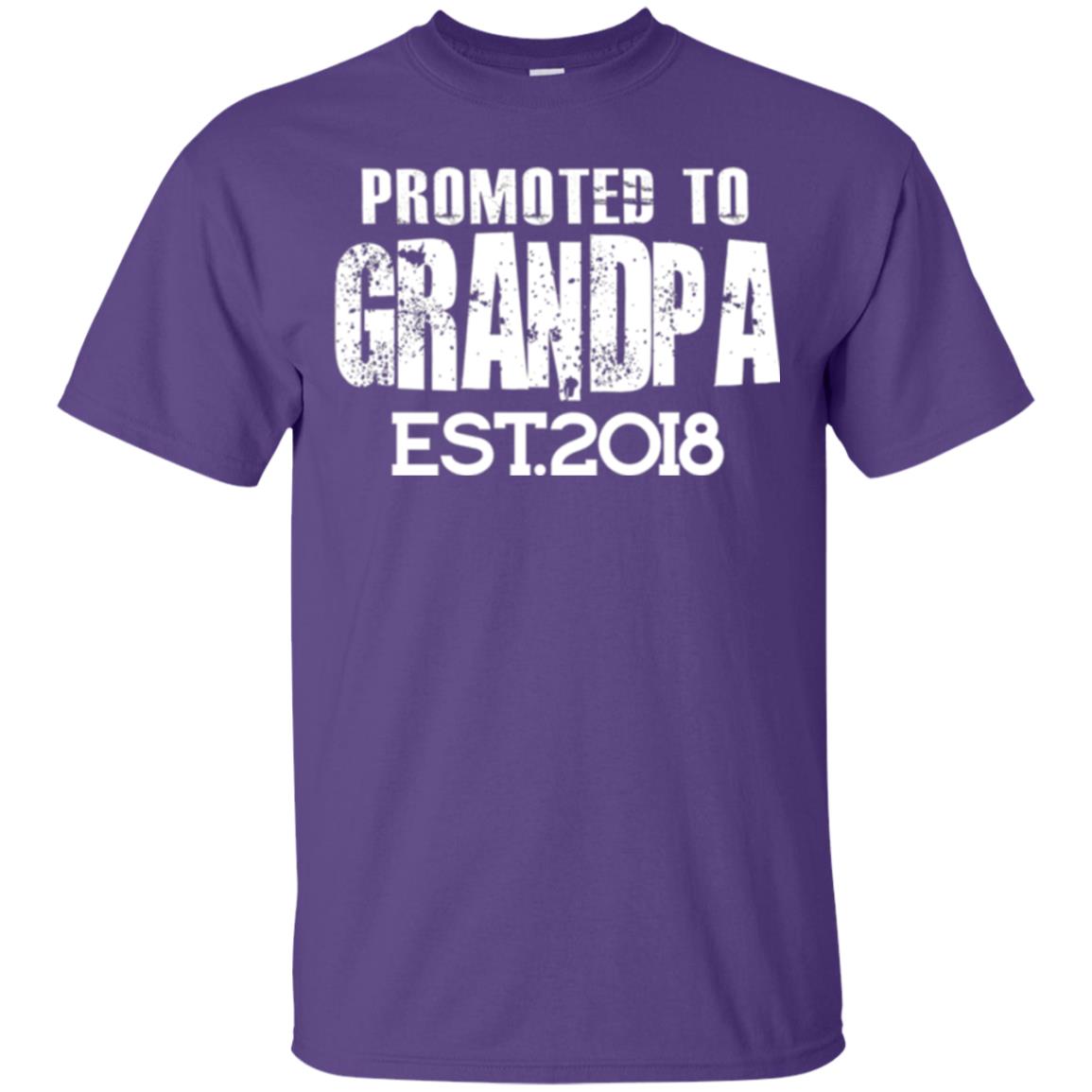 Papa T-shirt Promoted To Grandpa Est 2018 T-shirt Purple