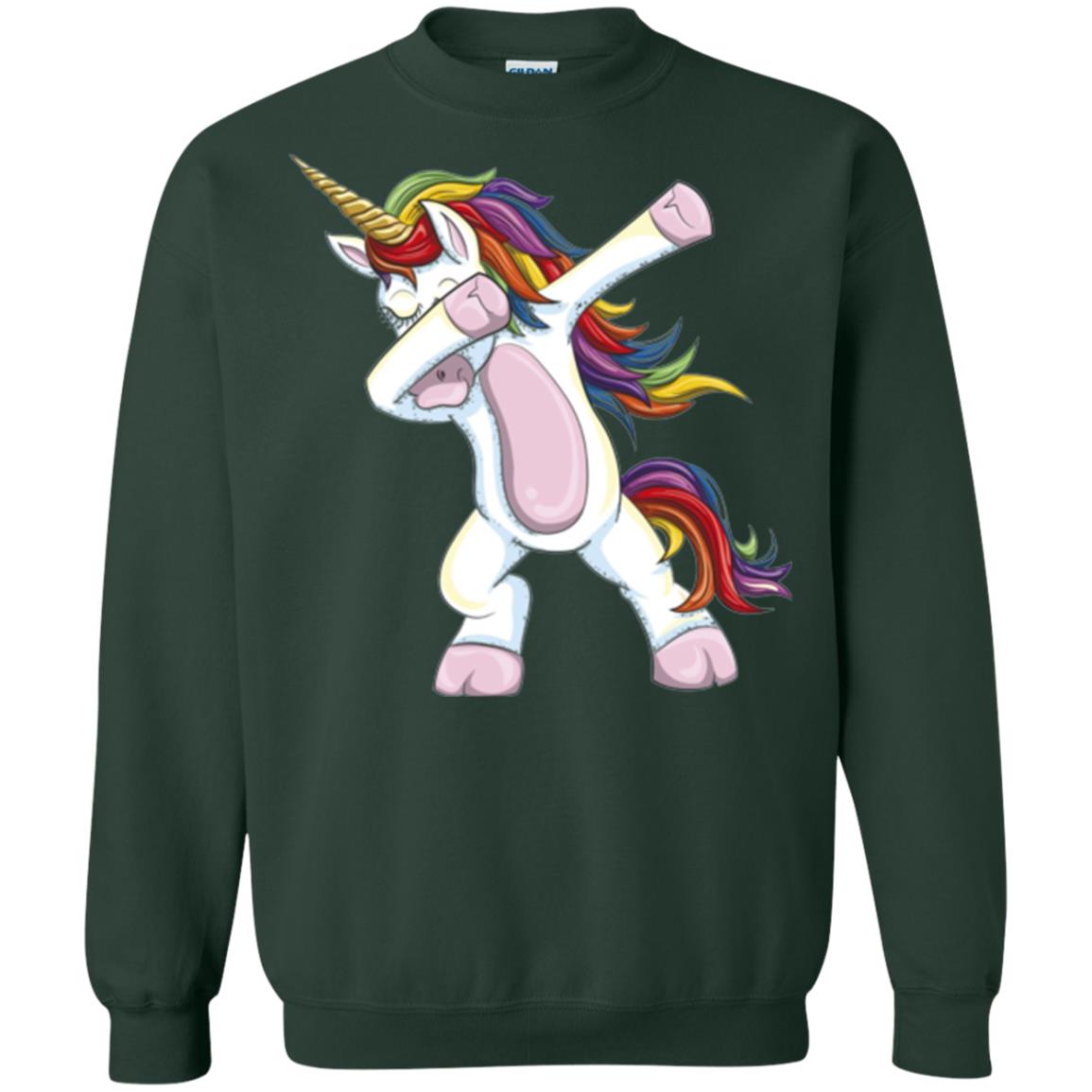 Dabbing Unicorn T-shirt Forest Green