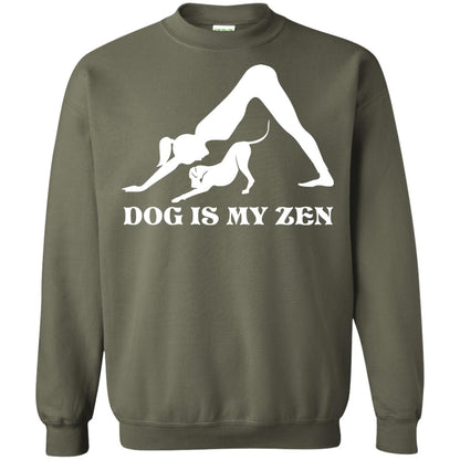 Yoga Dog T-shirt Dog Is My Zen Military Green
