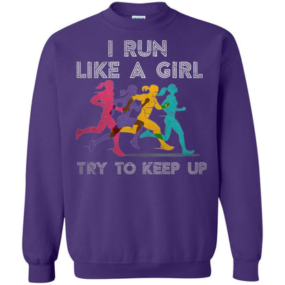 Runner T-shirt I Run Like A Girl Try To Keep Up Purple