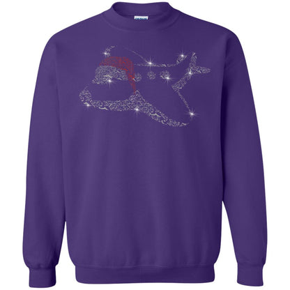 Airplane With Santa Hat Merry Christmas Gift Shirt For Mens Womens Kids Purple