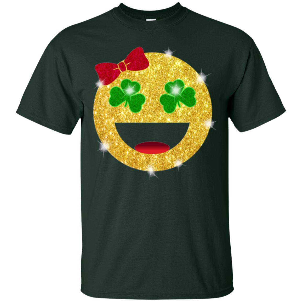 Happy Gold Blink Emoji Saint Patrick's Day T-shirt Forest
