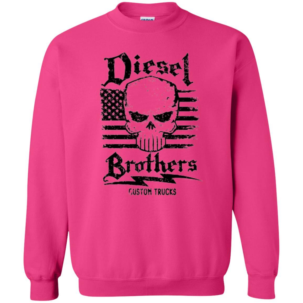 Diesel Brothers Custom Trucks Skull Usa Flag T-shirt